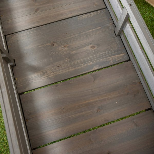 Samuel Alexander 75 x 123cm Samuel Alexander Large Raised Grey Wooden Garden Bed Planter with Slatted Base