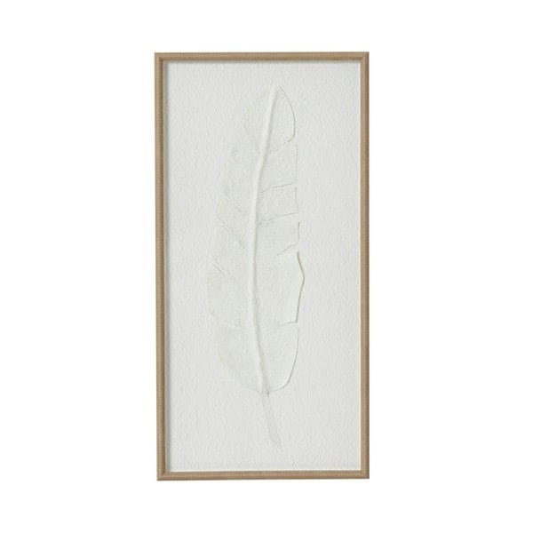 Hill Interiors Feather Framed Wall Art - Brown/White