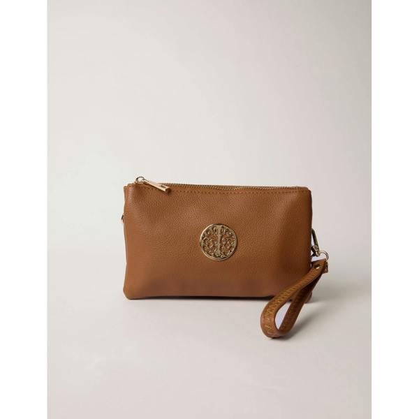 Blue Vanilla Detailed Zip Up Purse With Detachable Strap