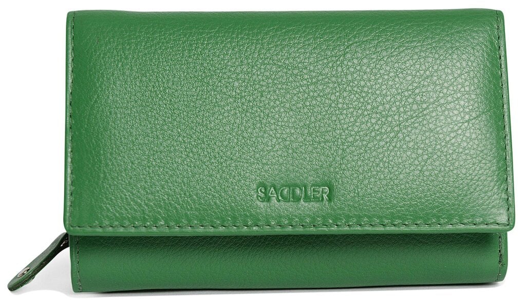 SADDLER Compact Trifold Leather Purse "Eleanor" – Handmade by Saddler | RFID Protected & Gift Boxed | 10 Card Slots & Rear Zip Coin Pocket