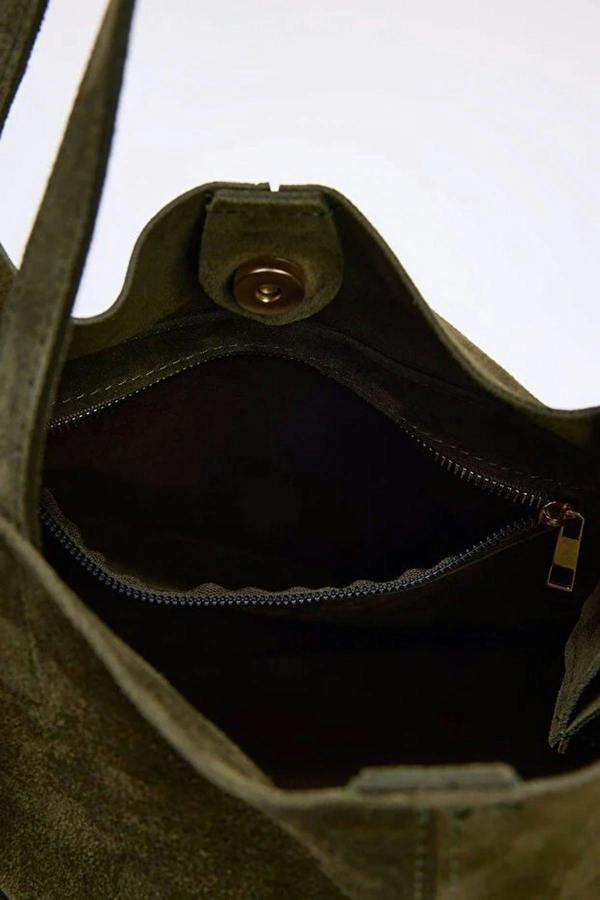 WOVCOR Genuine Leather Suede Women's Maxi Shoulder Bag