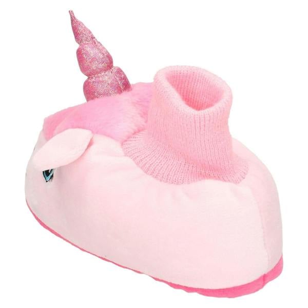 Spot On Girls Junior Spot On Flat Unicorn Bootee Sock Slippers