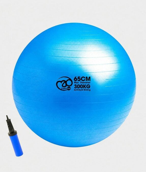 Yoga-Mad 300kg Anti-Burst Swiss Ball with Pump – 55cm, 65cm & 75cm - 65cm
