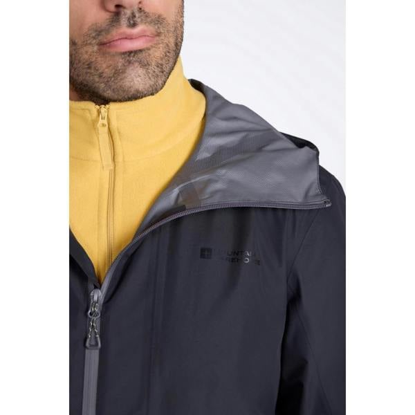 Mountain Warehouse Mens Aerovent 2.5 Layer Stretch Waterproof Jacket - Black - 