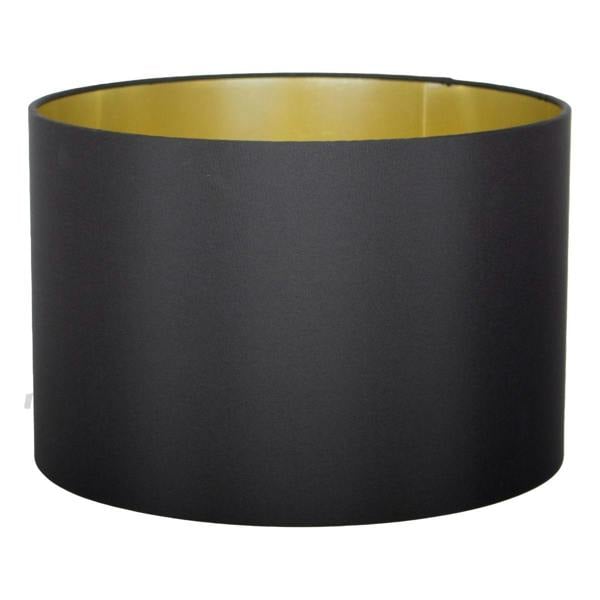 Pagazzi Lighting Metallic 40cm Black Silk Light Shade with Gold Card Lining