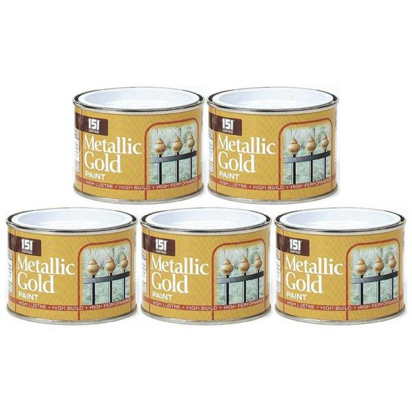 151 5X Metallic Gold Paint Tin 180ml