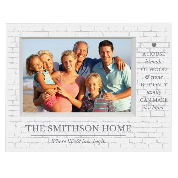 Personalised Memento Company Personalised Family 5x7 Landscape Box Photo Frame
