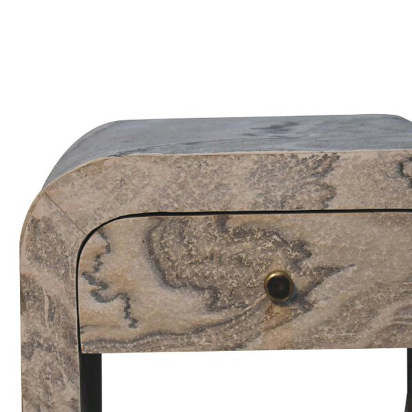 Wyld Haus Eguisheim Marble Effect Bedside Tables