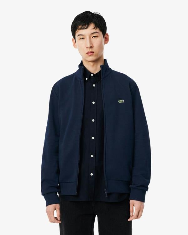 Lacoste Half Zip Mens Fleece Sweatshirt - Navy Blue 166 | CHO | Designer Mens Sweatshirts