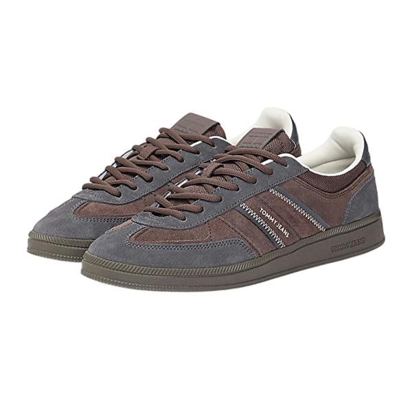 Tommy Jeans Mens Greenwich Stripe Suede Trainers - Washed Black - 