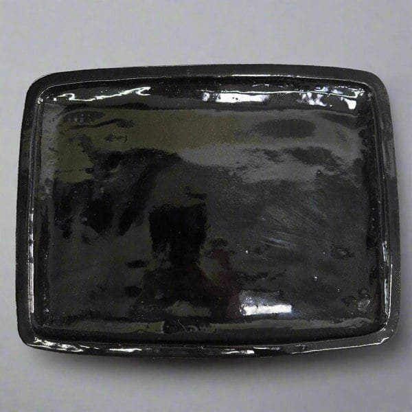 Yorkshire Bonsai 36cm Glazed Bonsai Pot Drip Tray | Rectangle | Black