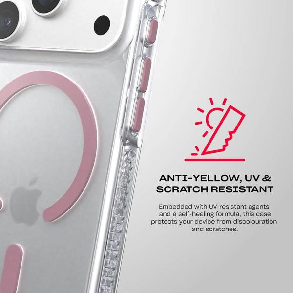 Tech21 Evo Crystal Case with MagSafe for iPhone 17/18 Pro 6.3" Clear Pink - T21-11643
