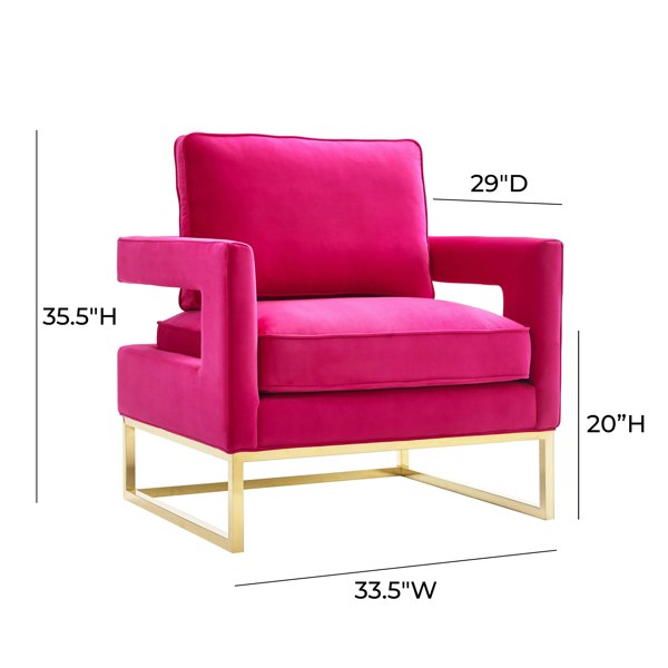 Furniture Edit Avery Pink Velvet Chair With Polished Gold Base