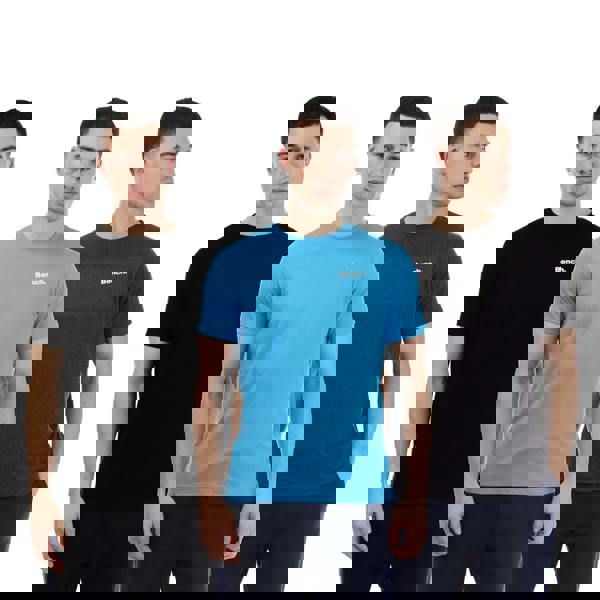 Bench Mens Lirrik Logo T-Shirt (Pack of 3) - Grey/Blue/Black