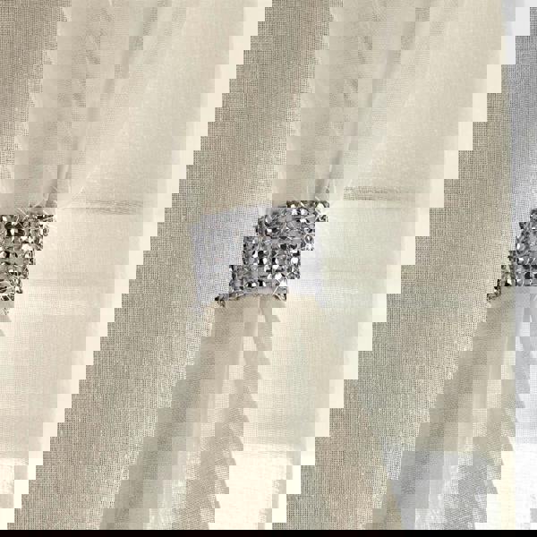 Luxury Living Linen Look Voile Ring Top Curtain Pair