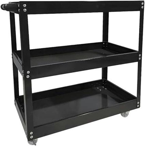HYGRAD BUILT TO SURVIVE Tool Storage Heavy Duty Durable Garage Trolley Workshop 3 Tier Wheel Cart Shelf HYGRAD® - Black