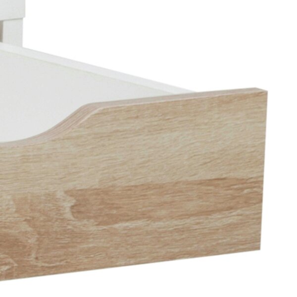 Wyld Haus Dresden White and Natural Sonoma Wood Office Desk 3 Drawers