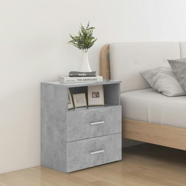 Berkfield Bed Cabinet Concrete Grey 50x32x60 cm