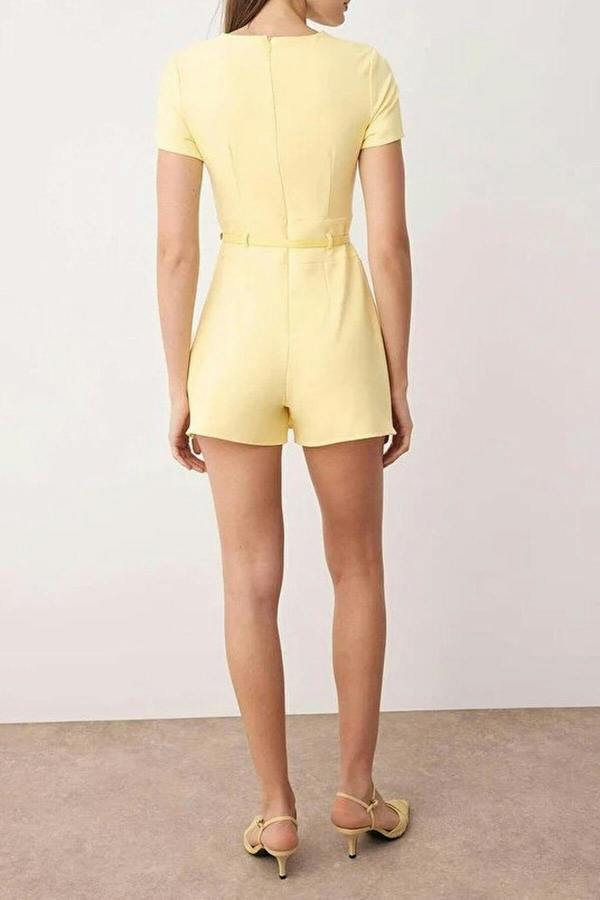 WOVCOR Belted Mini Playsuit