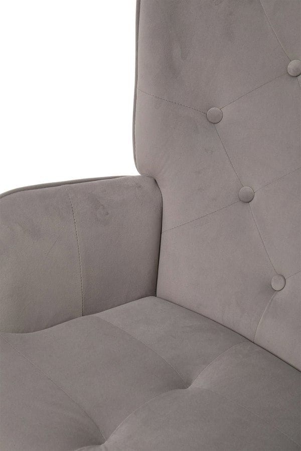 Living and Home Flannel Upholstered Tufted Lounge Chair