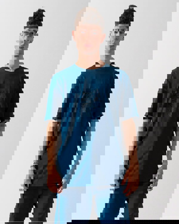 BOSS Green Tee 8 Mens Graphic Print T-Shirt - Open Blue 494