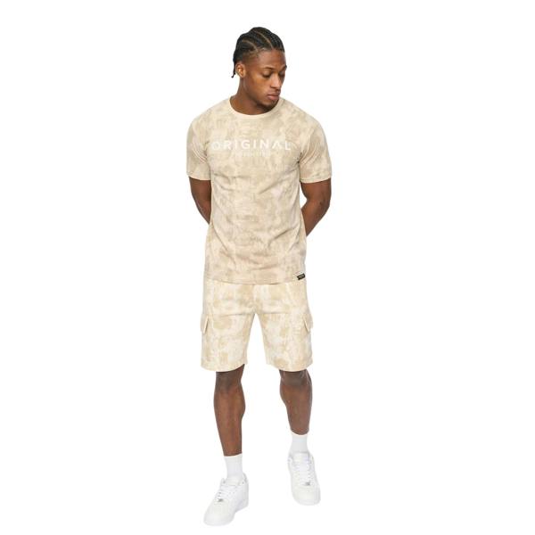 Crosshatch Mens Bardon Camo Cargo Shorts - Neutral Camo - 
