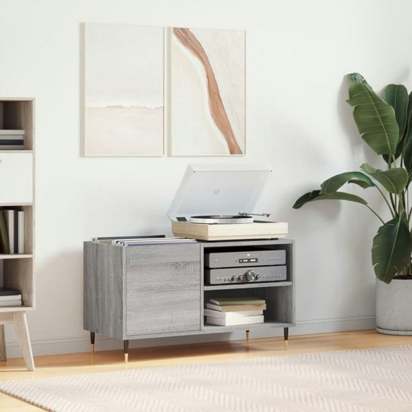Berkfield Record Cabinet Grey Sonoma 85x38x48 cm Engineered Wood