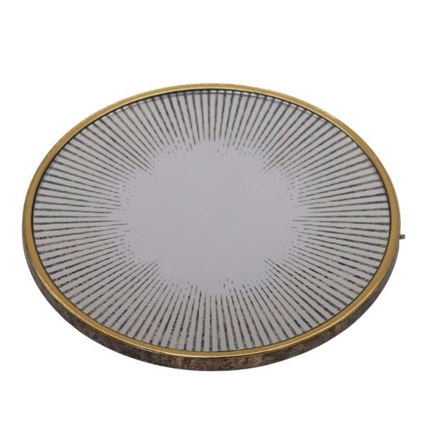 Maison des Cadeaux Sunburst Mirrored Serving Tray and 4-Piece Drink Coaster Set with Holder