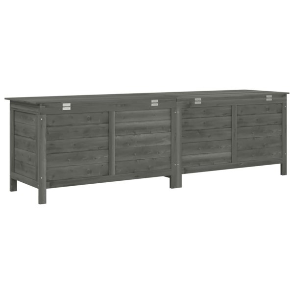 Berkfield Garden Storage Box Anthracite 198.5x50x56.5 cm Solid Wood Fir