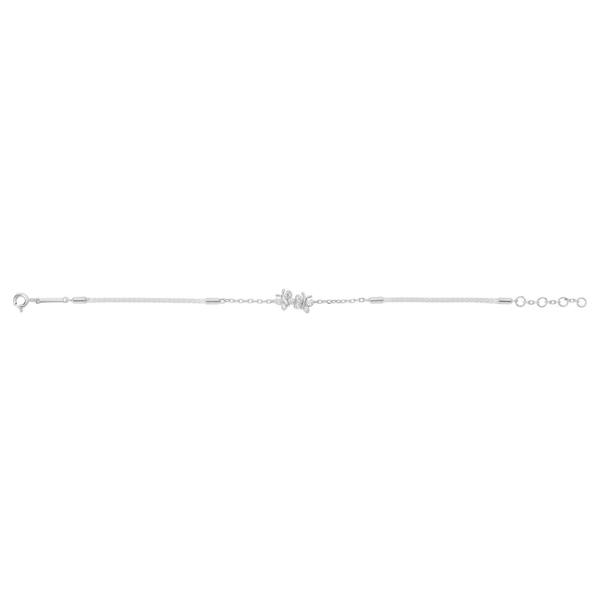 BLOOMTINE Enchanting Flutterfly™ (Butterfly) Sterling Silver Silk Cord Bracelet