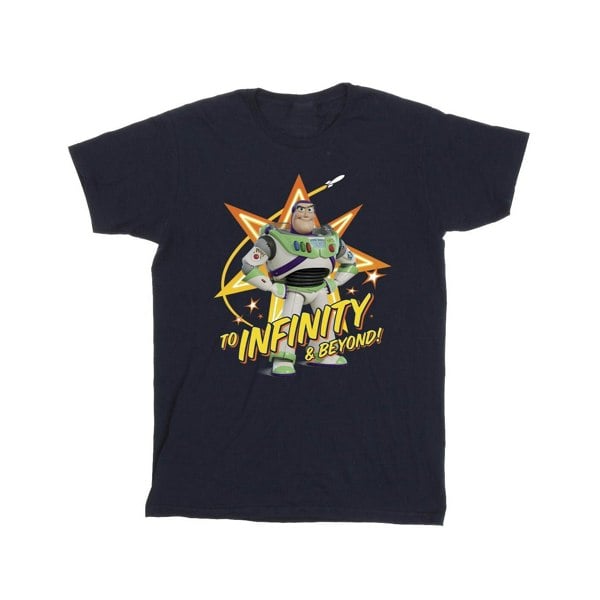 Disney Girls Toy Story Buzz To Infinity Cotton T-Shirt - Navy Blue