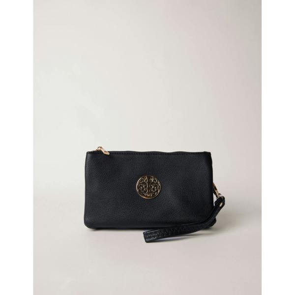 Blue Vanilla Detailed Zip Up Purse With Detachable Strap