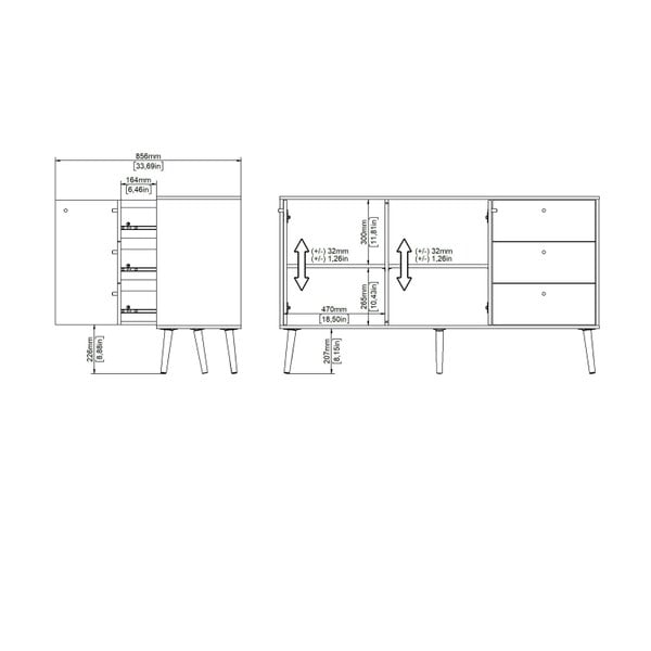 Wyld Haus Quietbloom White Wooden Sideboard 2 Doors 3 Drawers