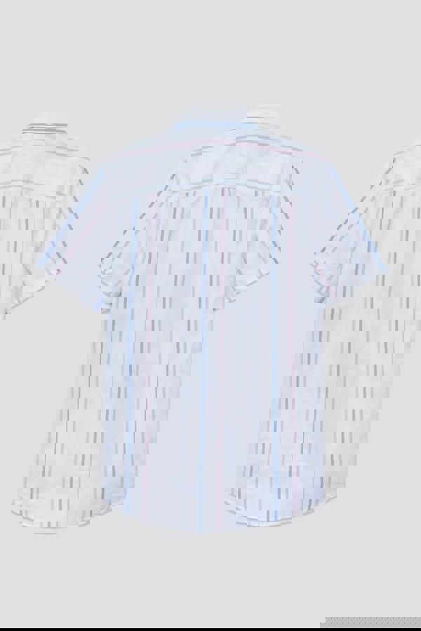 ENORSIA Stripe Short Sleeve Oxfrod Shirt