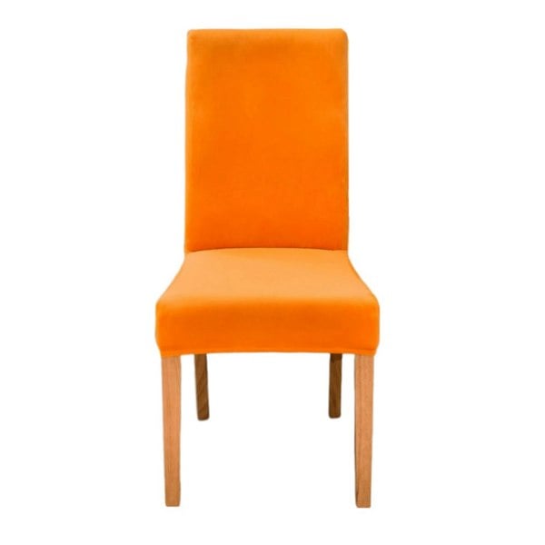Anyseat Orange Velvet Stretch Chair Slipcover for Dining Use