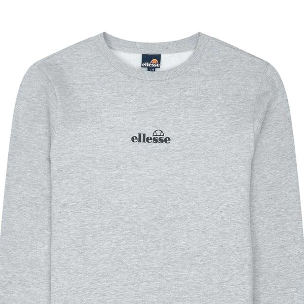 Ellesse Mens Kimato Crew Neck Long-Sleeved Sweatshirt - Grey Marl - 