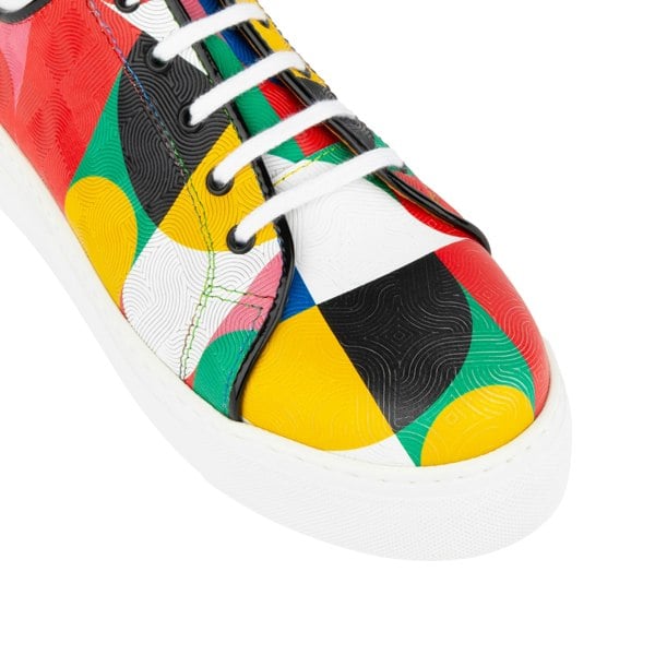 Embassy London Camila - Groovy - Women's white sole trainer in colourful Italian leather