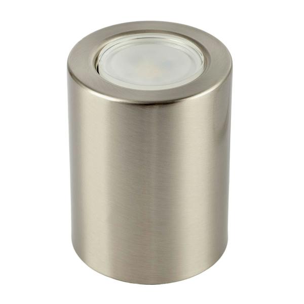 Cylindrical Nickel LED Uplighter with Minimalist Architectural Design Image 8