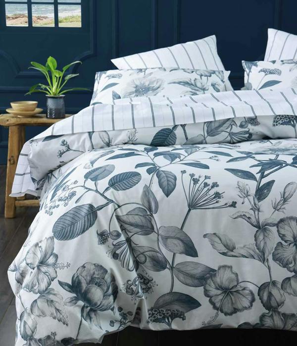 M.M Linen Botanical Duvet Set - Bluestone