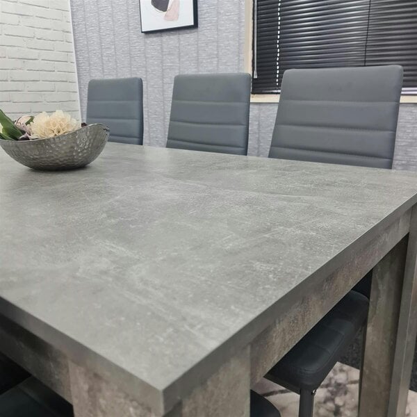 Kosy Koala Modern Dining Table Set With 6 Grey Chairs Dining Room Furniture Set