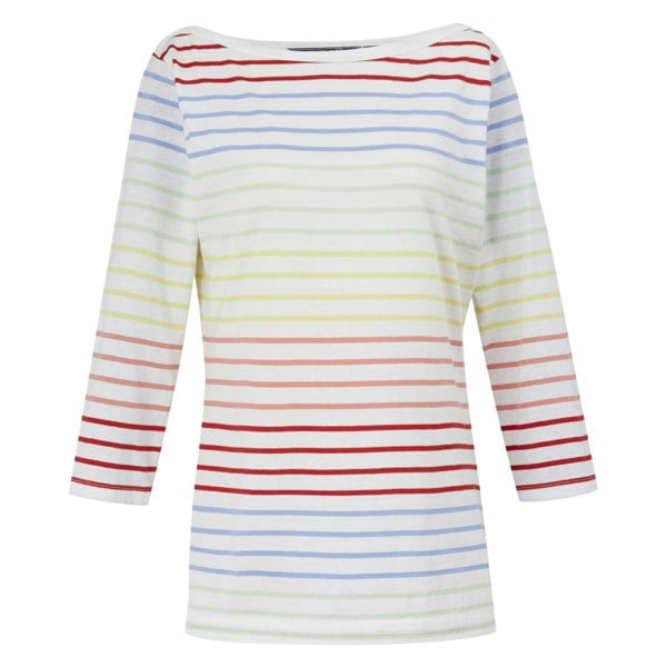 Regatta Womens/Ladies Bayletta 3/4 Sleeve Top - White/Multicoloured