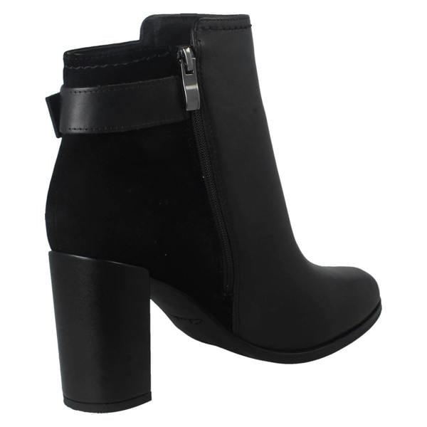 Clarks Ladies Clarks Buckle Detailed Zip Fastening Leather Ankle Boots Freva85 Buckle