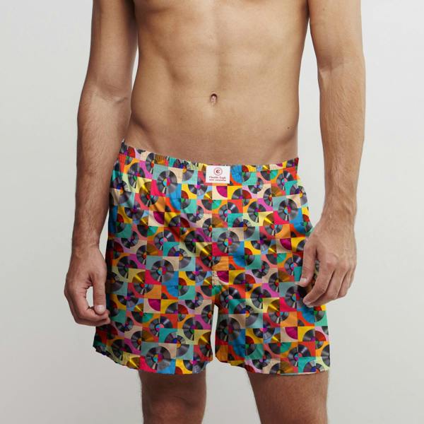 VINYL ABSTRACT COTTON POPLIN PRINT BOXER SHORTS - Premium Men's Patterned Shirt by Claudio Lugli | Bold Design, Tailored Fit, Best Printed Shirts