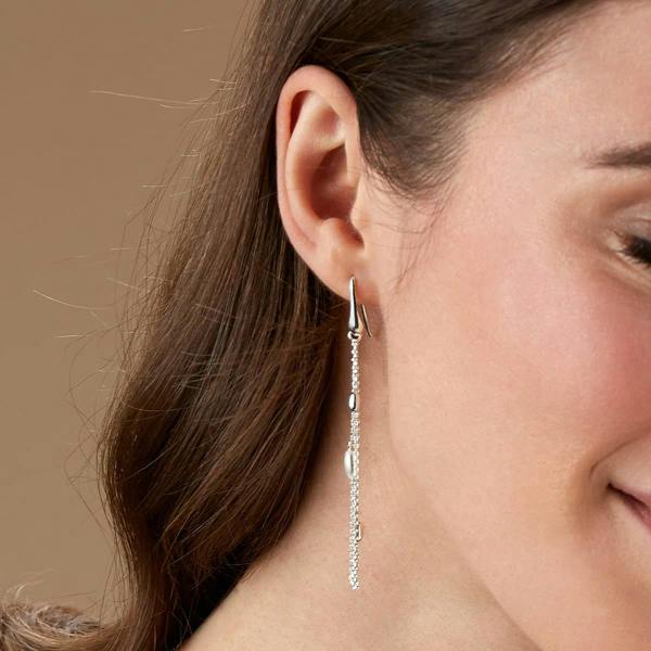 Pia Layered in Elegance Silver Pearl Earrings