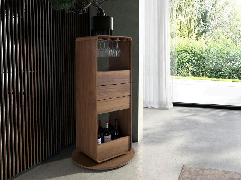 Angel Cerdá Swivelling walnut bar cabinet 3115