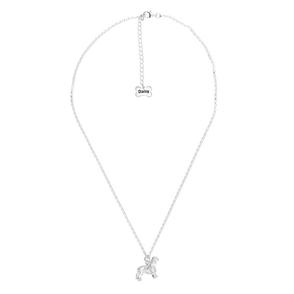 King Charles Spaniel Silver Necklace - Personalised - MYLEE London
