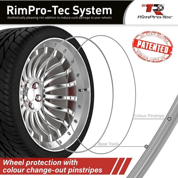 RimPro-Tec Group 4x Silver Base's 4x Silver Pinstripe's / RimPro-Tec® Wheelbands™ car wheel styling kit