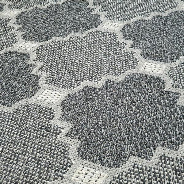 Grey Trellis Rug 100% Cotton Large Small XL Rug Runner Washable Flat Weave Carpet Mat