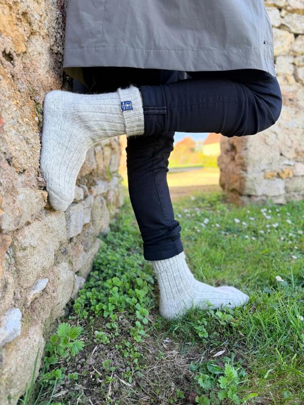Jemsox British Wool Boot Socks – Light Grey Natural | 100% British Wool Luxury Boot Socks