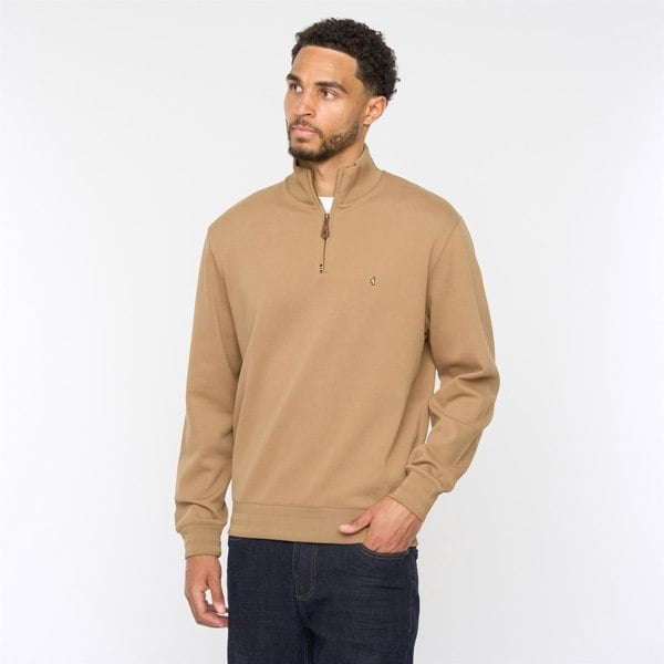 Gabicci G54D01 Mens Quarter Zip Sweat Gabicci Classic - GRANOLA